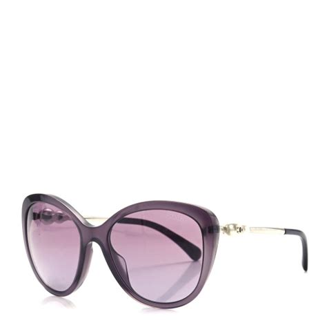 CHANEL Acetate Polarized Butterfly Winter Pearl Sunglasses